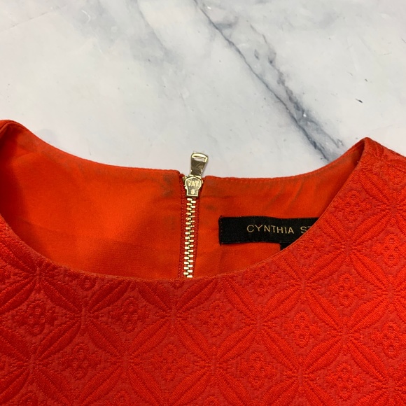 Cynthia Steffe Bright Orange Textured Dress - Picture 4 of 8